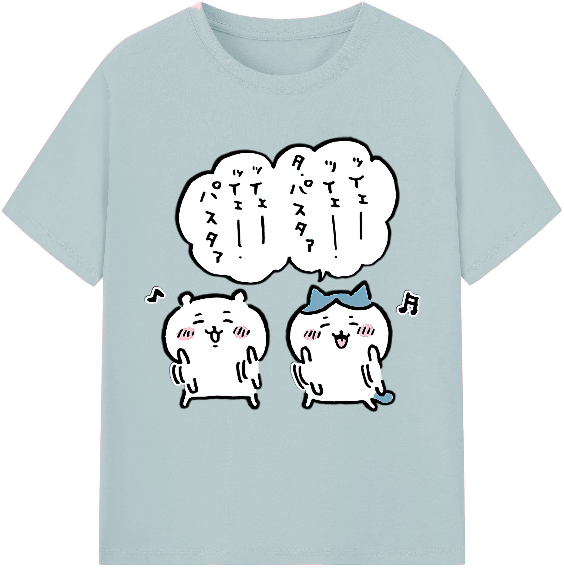 （画像用） ちいかわ ハチワレ Chii-kawa hachiware 綿100％半袖Tシャツ（フロントプリント）